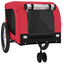vidaXL Remolque de bicicleta para perros hierro tela Oxford rojo negro, , large indicador imagen numero 3