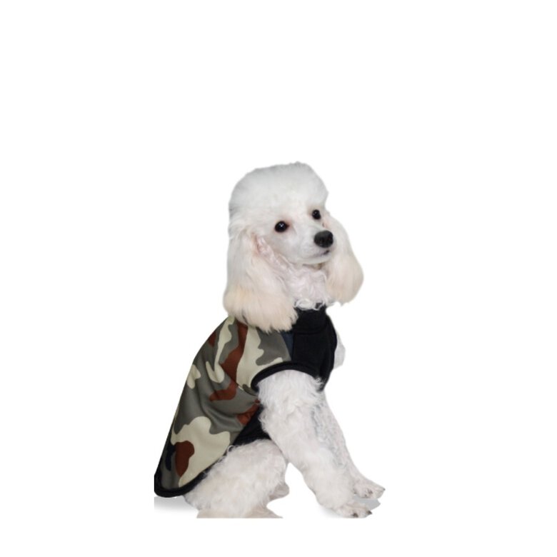 Abrigo camuflaje con capa felpado Red Dog para perros color Verde, , large image number null