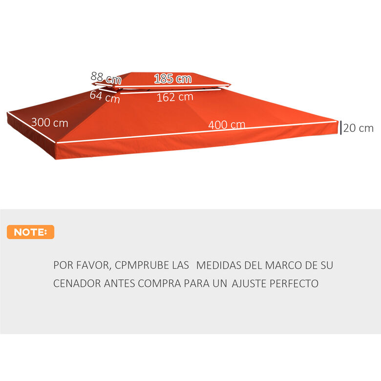 Techo de reemplazo para carpa pabellón color rojo thumbnail