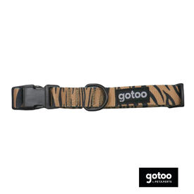 Gotoo Collar estampado trigre marrón para perros