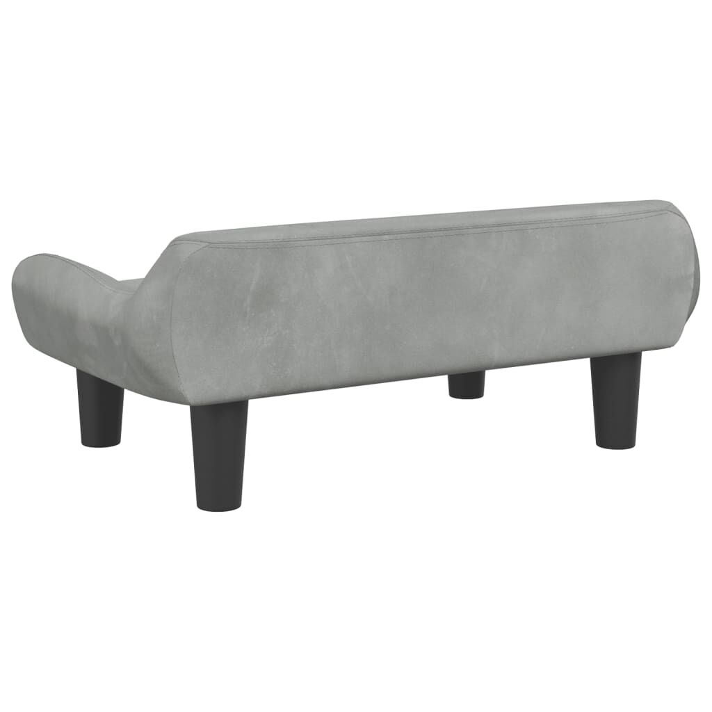 vidaXL Cama para perros de terciopelo gris claro 70x40x24 cm, , large Imagen numero 6