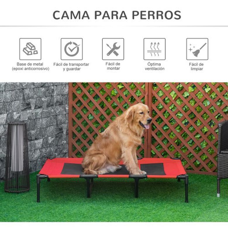 PawHut cama elevada color rojo para perros thumbnail