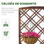 Outsunny Jardinera con Enrejado Jardinera con Celosía de Madera Macetero con Soporte para Trepadora Cultivos Plantas en Terraza Jardín Balcón 60x30x122,5 cm Marrón, , large indicador imagen numero 5