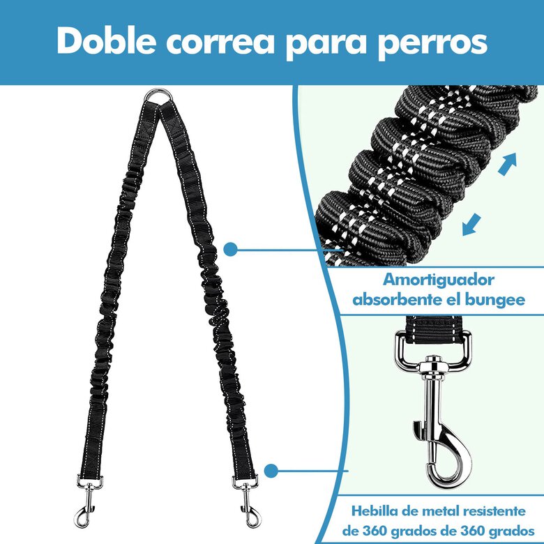 Edipets correa doble antitirones mango acolchado para perros, , large image number null