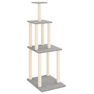 VidaXL Rascador con postes de sisal gris para gatos