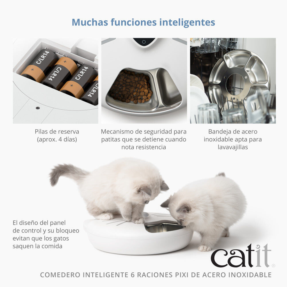 Comedero Inteligente 6 Raciones con Bandeja de Acero Inoxidable para gatos Catit PIXI, , large Imagen numero 5
