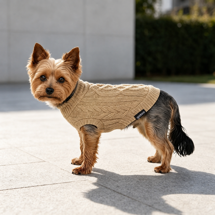 Gotoo Jersey de Punto Marr&oacute;n para perros, , large Imagen numero 1