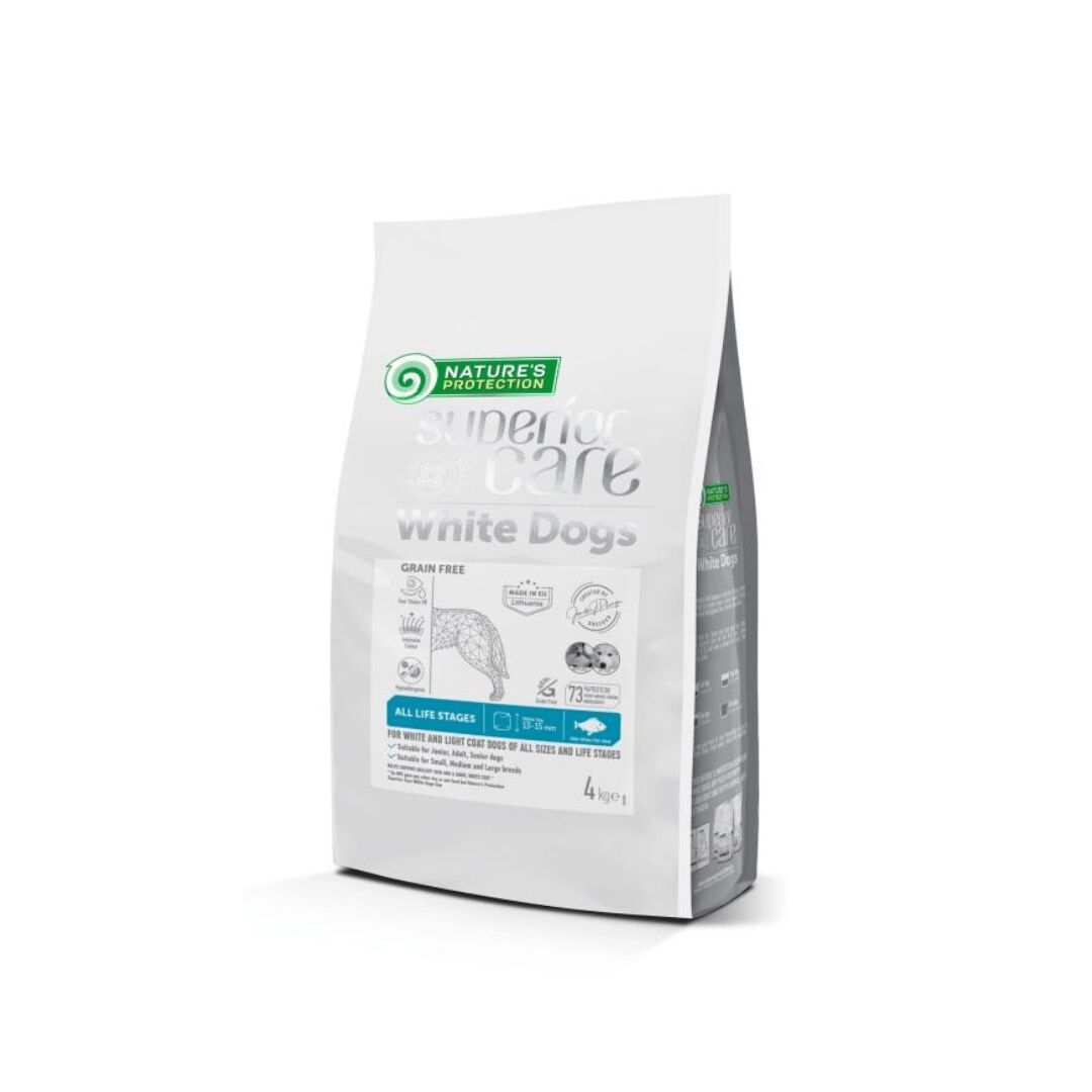Nature&#039;s Protection White Dog Sin Cereales De Pescado Para Perros Adultos