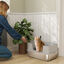 PawHut Arenero para Gatos de Acero Inoxidable XL Caja de Arena para Gatos Arenero con Borde Alto Pala Fácil de Limpiar Prueba de Fugas 60x40x29,5 cm Gris, , large indicador imagen numero 2