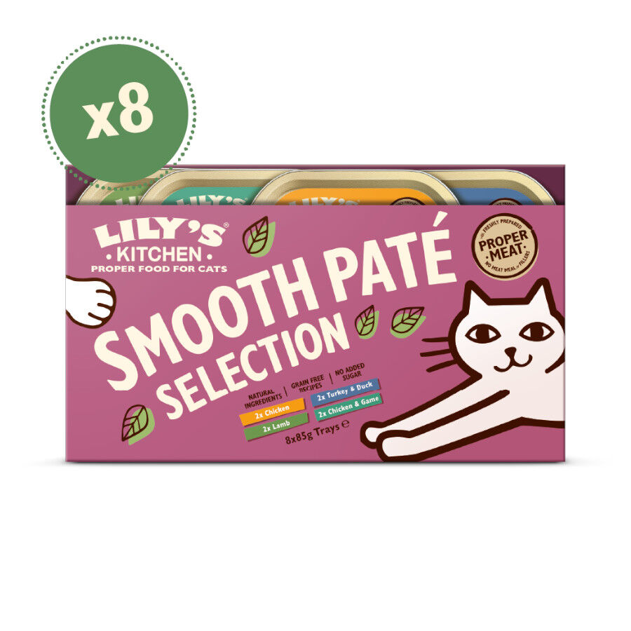 Lily&#039;s Kitchen Feline Smooth Selection paté tarrinas para gatos thumbnail