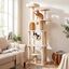 COSTWAY &Aacute;rbol para Gatos Multinivel con Postes Rascadores de Sisal Natural | 168 cm Torre para Gatitos de Interior con Perchas, Hamaca, Condominio y Pompones Colgantes, Mueble de Escalada Felino, , large indicador imagen numero 2
