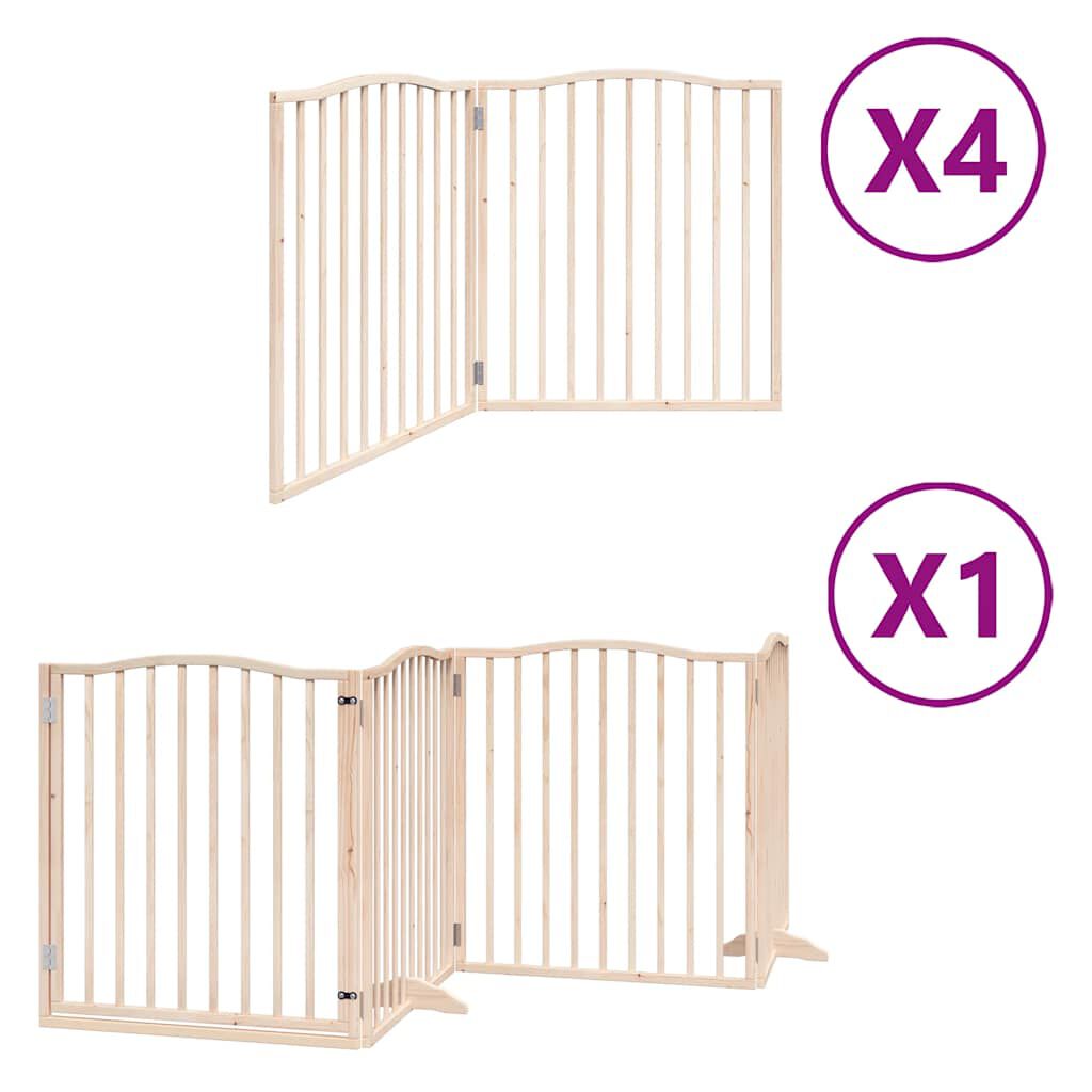 vidaXL Puerta para perros plegable 12 paneles madera de &aacute;lamo 600 cm, , large Imagen numero 11