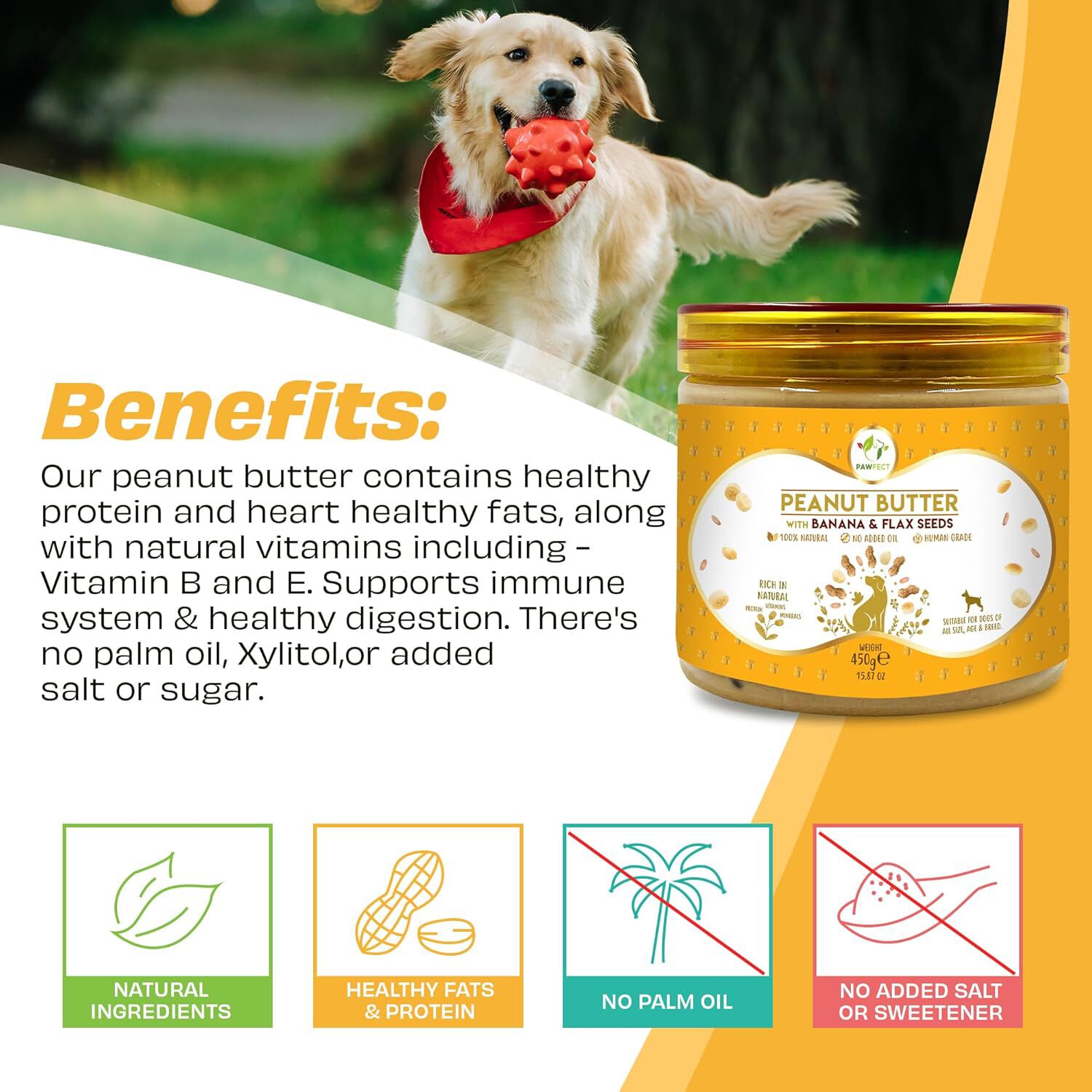 Mantequilla de man&iacute;: pl&aacute;tano y semillas de lino (450 g/15,87 oz), , large Imagen numero 3