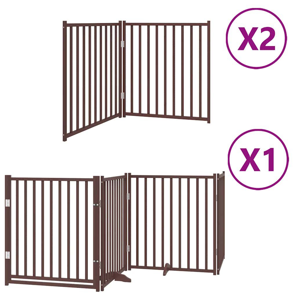 vidaXL Puerta para Perros Plegable Paneles Puerta de Seguridad Madera de &Aacute;lamo, , large Imagen numero 1