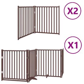 vidaXL Puerta para Perros Plegable Paneles Puerta de Seguridad Madera de &Aacute;lamo