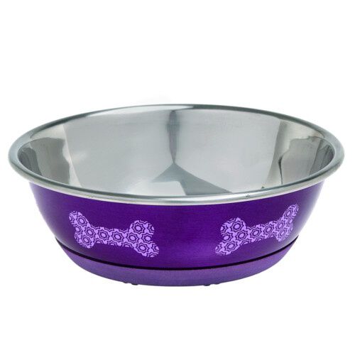 Flamingo morado con huesos comedero para mascotas Imagen numero 1