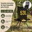 COSTWAY 53 L Comedero Autom&aacute;tico para Ciervos, Carga de 22 a 40 kg, Alimentador de Metal Galvanizado con 4 Bandejas de Alimentaci&oacute;n y 4 Patas de Soporte, Dispensador de Comida al Aire Libre, , large indicador imagen numero 4