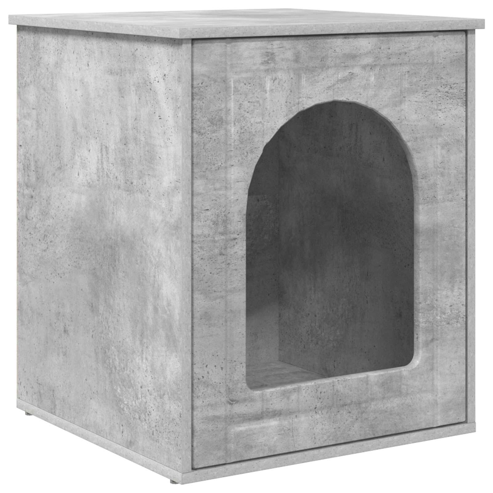 vidaXL Casa para Gatos Concreto 53 x 52 x 62 cm Madera de ingenier&iacute;a, , large Imagen numero 1