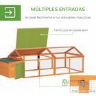 PawHut Gallinero de Madera Gallinero Grande de Exterior de 2 Pisos para 4-8 Gallinas con Techo Abatible Corral Puertas con Cerradura y Nido 240x112,5x76 cm Natural, , large image number null