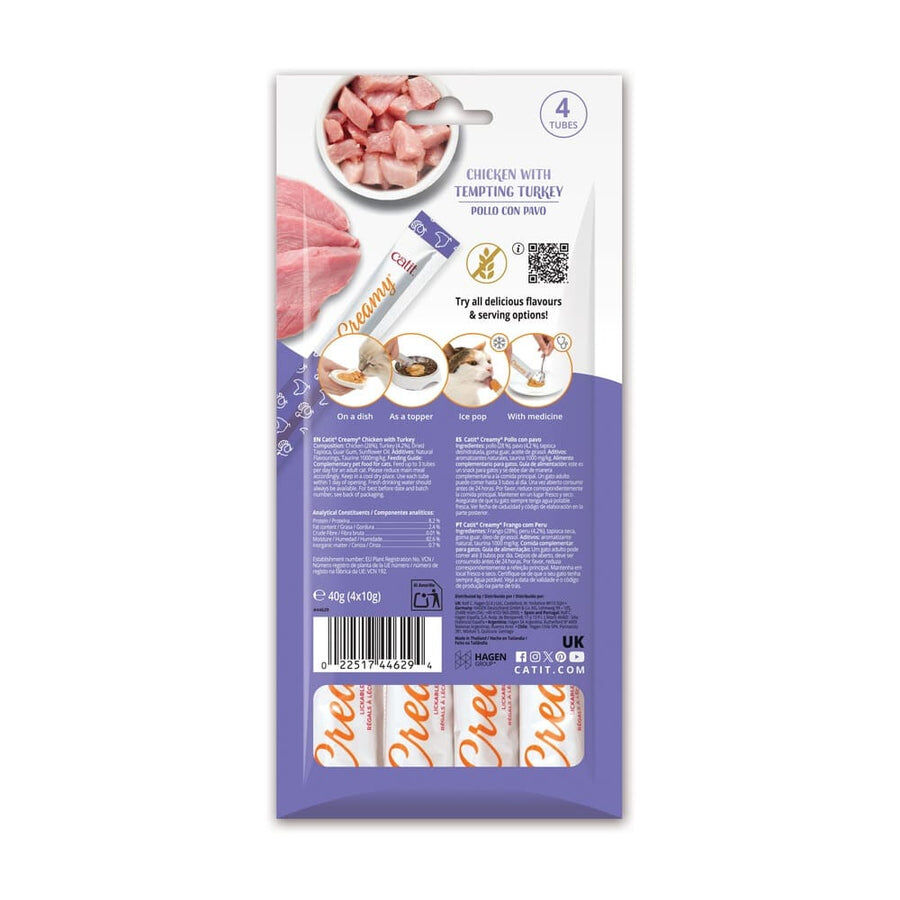 Snacks cremosos para gatos Catit Creamy &ndash; 4 Tubos Pollo y Pavo, 4x10g, , large Imagen numero 2
