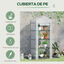 Outsunny Invernadero de Jardín con 4 Estantes y Cubierta de PE Tipo Caseta de Tubo Acero Vivero Casero para Cultivo de Plantas Flores Macetas 70x50x160 cm Blanco, , large indicador imagen numero 5