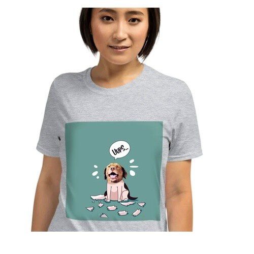Mascochula camiseta mujer melasuda personalizada con tu mascota gris thumbnail