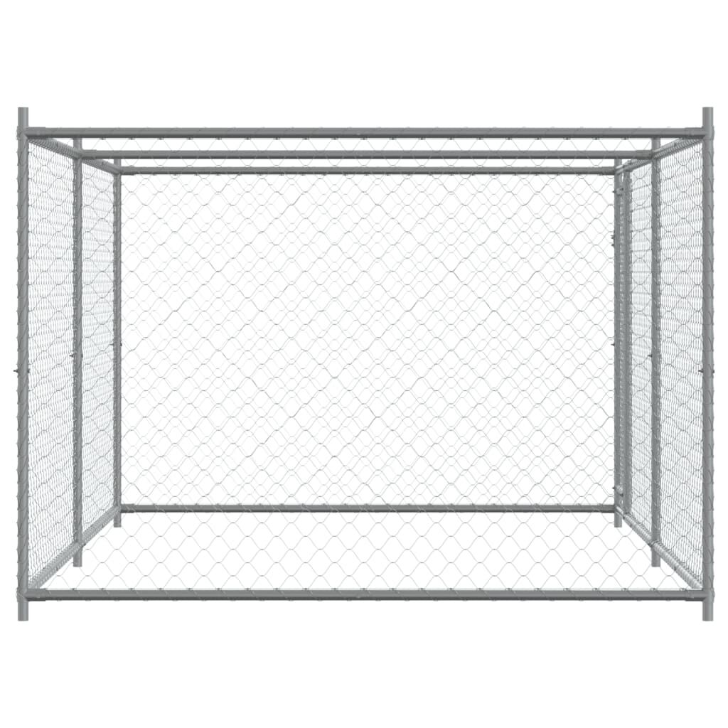 vidaXL Jaula de perros con puerta acero galvanizado gris 10x2x1,5 m, , large Imagen numero 25