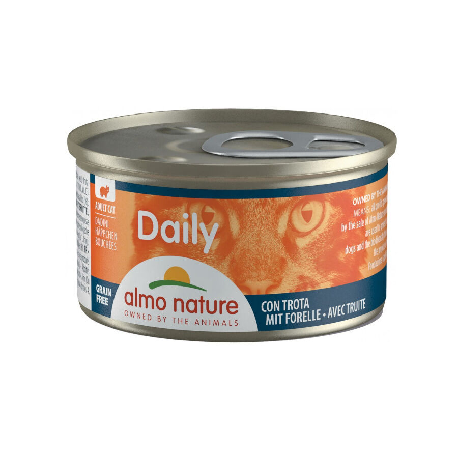 85 g Almo Nature Daily Menu pat&eacute; Trucha lata para gatos , , large Imagen numero 1