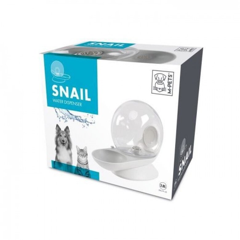 M-Pets Snail Bebedero con Filtro en Color Blanco para perros y gatos, , large image number null