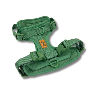 La Casa de Turrón Arnés Adventure Jungle verde con 3 puntos de enganche para perro