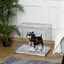 PawHut Jaula Plegable para Perros Perrera Metálica 61x43x50 cm Jaula Metálica para Perros con Bandeja Extraíble y 2 Puertas con Pestillo Blanco, , large indicador imagen numero 2