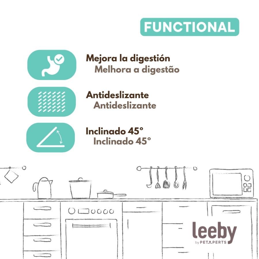 Leeby Comedero Doble de Metal Azul para perros, , large Imagen numero 5