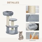Rascador PawHut de 3 niveles para gatos color Gris, , large image number null