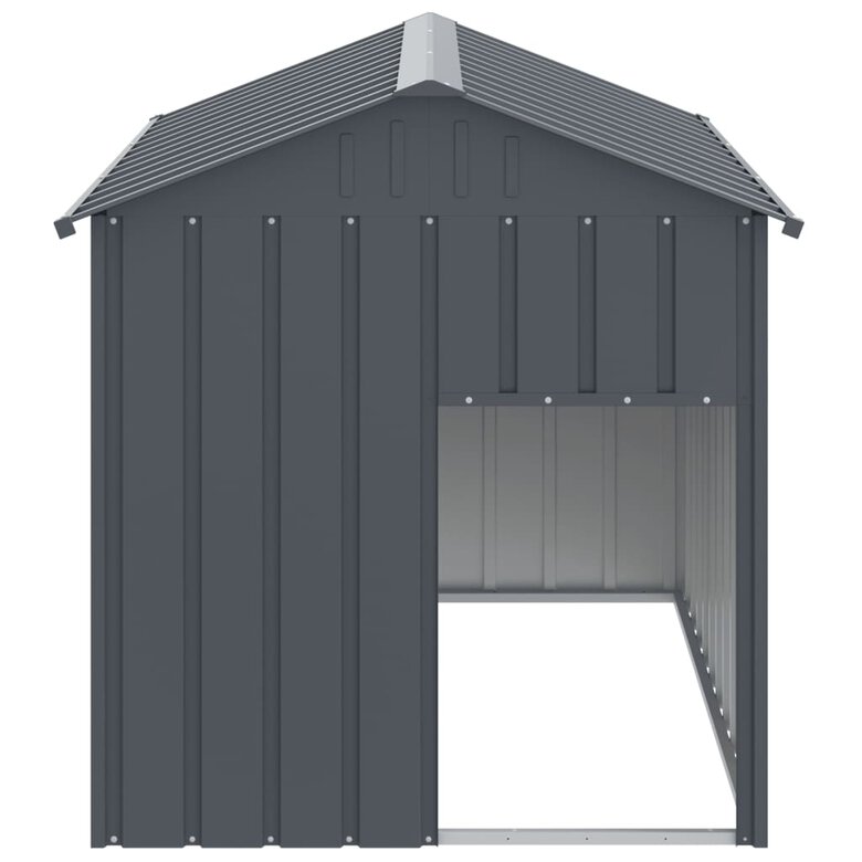VidaXL Caseta con tejado de acero galvanizado gris para perros, , large image number null