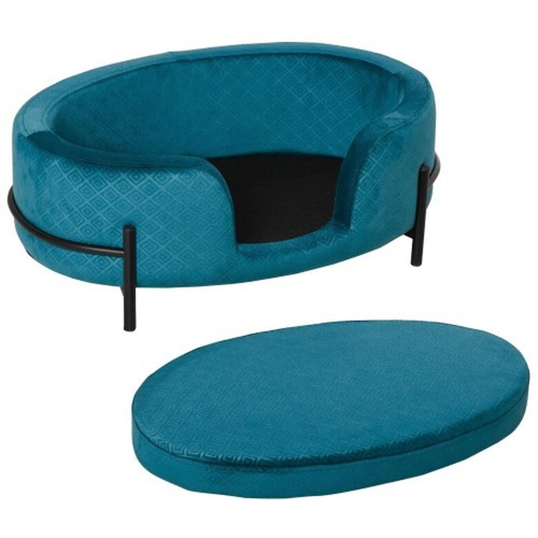 Sofá cama para mascotas con cojín acolchado color Turquesa, , large image number null