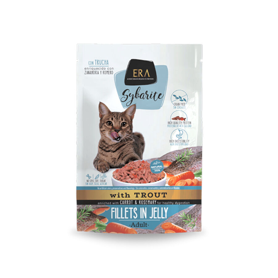 85 g ERA Sybarite Adult Trucha Filetes en Gelatina Sobre para gatos, , large Imagen numero 1
