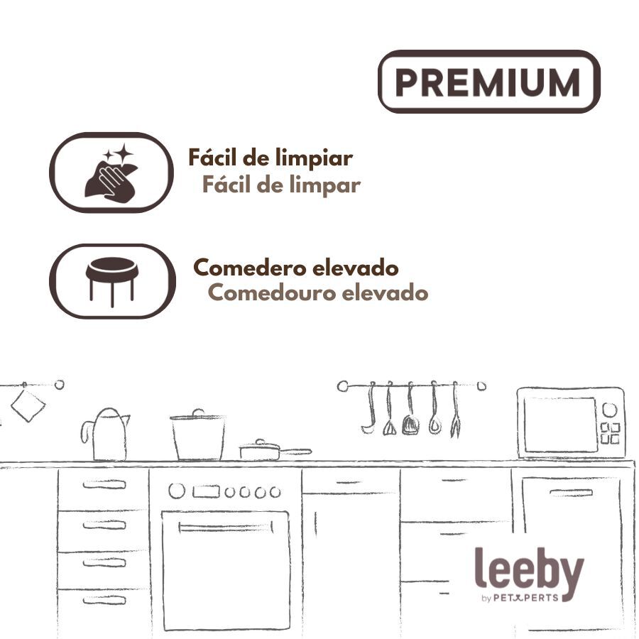 Leeby Comedero Elevado Inclinado de Cer&aacute;mica Estilo Flor para gatos, , large Imagen numero 5