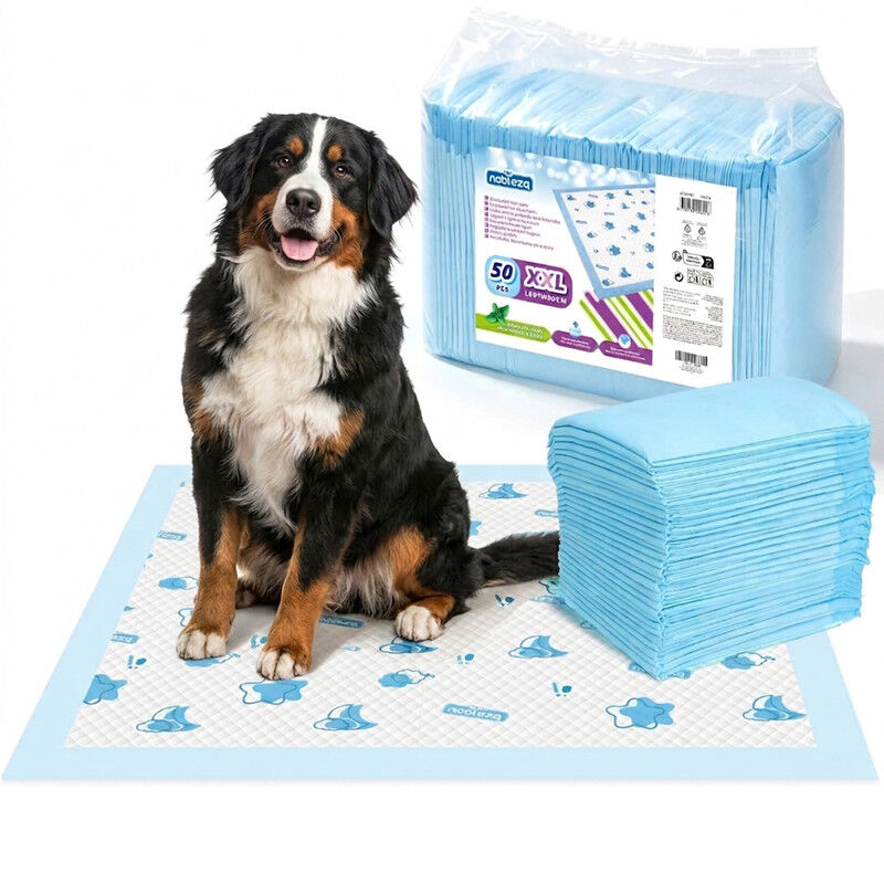 Nobleza Empapadores Perros 50 Unidades 90x90 cm, Alfombrillas Absorbentes Desechables con Dise&ntilde;o Estampado, Pa&ntilde;ales para Perros y Cachorros Antifugas y Antiolores, , large Imagen numero 1