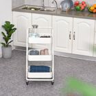 Carrito auxiliar de 3 niveles HomCom color Blanco, , large image number null