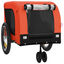 VidaXL Remolque de bicicleta mascotas hierro tela Oxford naranja negro, , large indicador imagen numero 4