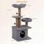 COSTWAY &Aacute;rbol Rascador para Gatos, Torre para Gatos con Percha Superior Acolchonada en Forma de Flor, Condominio y Cama, 2 Bolas Colgantes con Cascabel y Postes, Mueble Multinivel para Escalar (Gris), , large indicador imagen numero 5