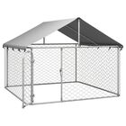 VidaXL Perrera Exterior Plateada para perros, , large image number null