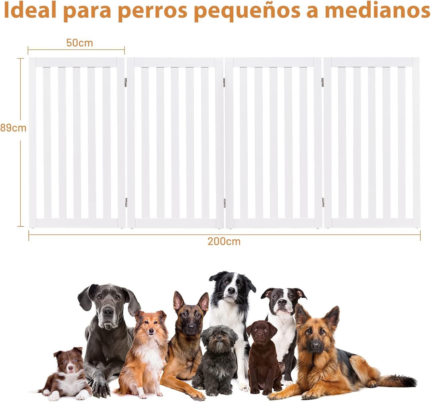 Costway Cerca Madera Plegable Blanco para perros thumbnail