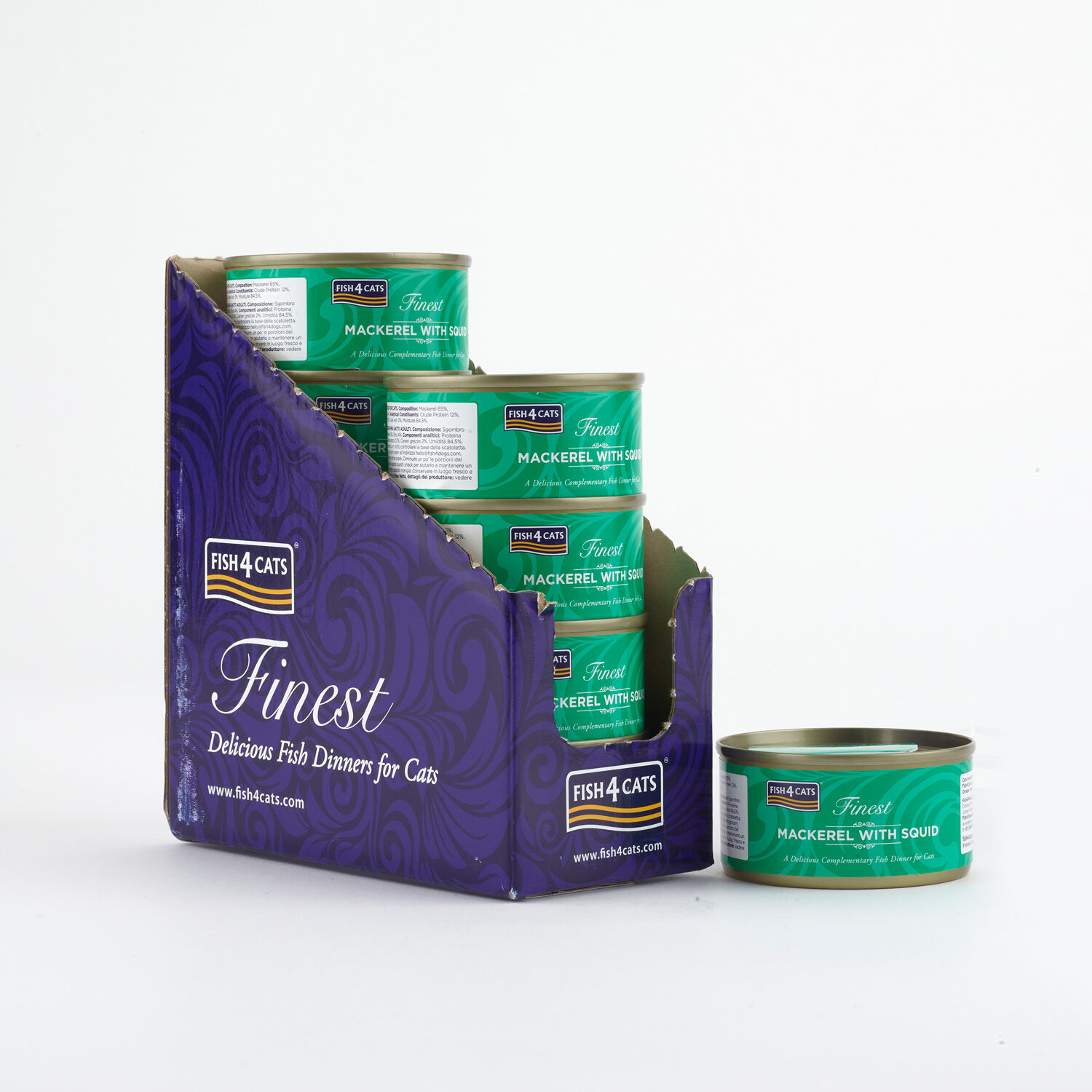 Fish4Cats Lata Filete Caballa con calamar para gatos