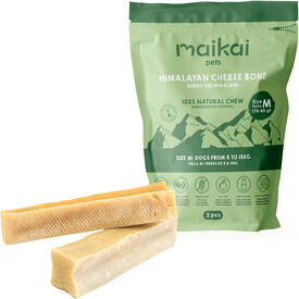 MAIKAI Hueso para Perros Queso del Himalaya Pack de 2 - Mordedor Natural para Perros