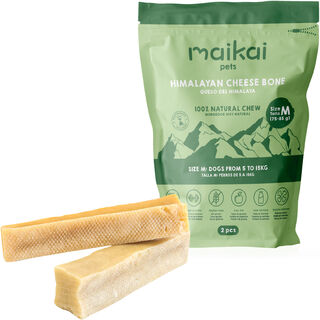 MAIKAI Hueso para Perros Queso del Himalaya Pack de 2 - Mordedor Natural para Perros