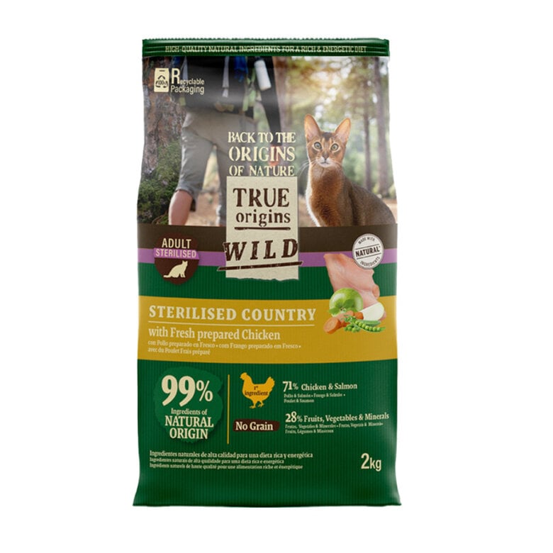 2 kg True Origins Wild Adult Sterilised Pollo Pienso para gatos