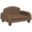 vidaXL Cama para perros de cuero sintético marrón 70x45x30 cm, , large indicador imagen numero 7