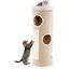 COSTWAY Barril Rascador de 4 Niveles para Gatos, Postes rascadores para Gatos con Cama de Percha Removible, Tablero Rascado de Sisal, &Aacute;rbol Rascador para Gato Interior, Cueva para Gatitos (De Sisal), , large indicador imagen numero 1
