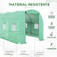 Outsunny Invernadero de Túnel 400x200x200 cm Invernadero de Jardín con Puerta Enrollable y Ventanas Múltiples Cubierta PE 140 g/m² Anti-UV Marco de Metal para Cultivo Plantas Verduras Verde, , large indicador imagen numero 4